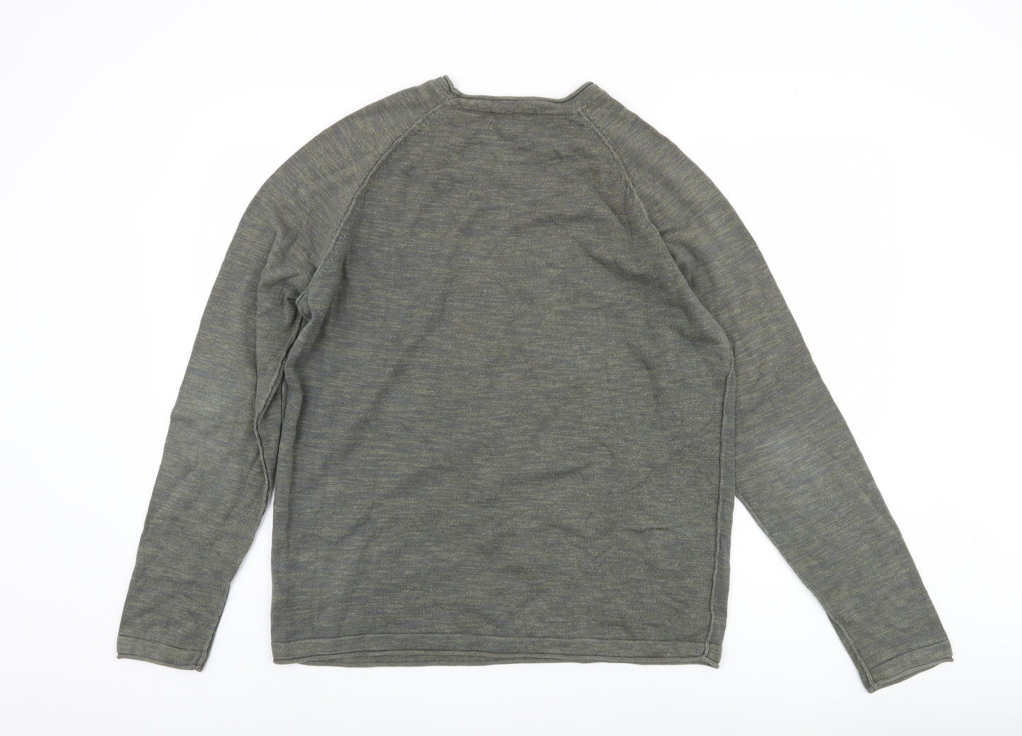 Jack & Jones Men's Green XL Cotton Pullover Jumper
