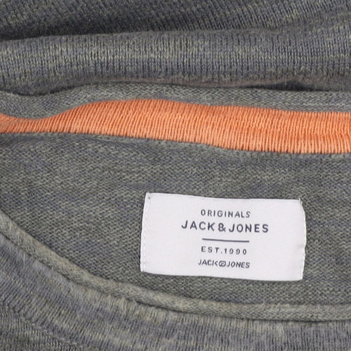 Jack & Jones Men's Green XL Cotton Pullover Jumper