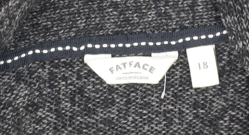 Fat Face Women's Grey Open Front Cardigan Size 18 Acrylic Knit
