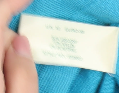 Kaliko Women's Blue V-Neck Short Sleeve Jumper Size 12