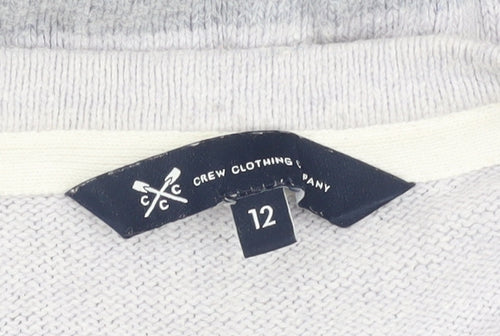 Crew Clothing Company Women's Grey Striped Pullover Jumper, Size 12