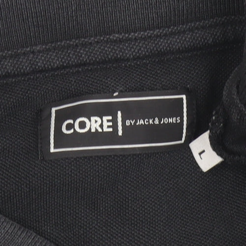 Core by Jack & Jones Men's Black Polo Shirt L