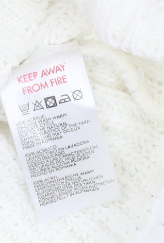 Urban Outfitters Women's XS White Chunky Knit Pullover Jumper