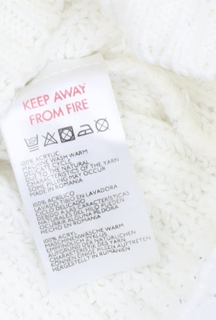 Urban Outfitters Women's XS White Chunky Knit Pullover Jumper