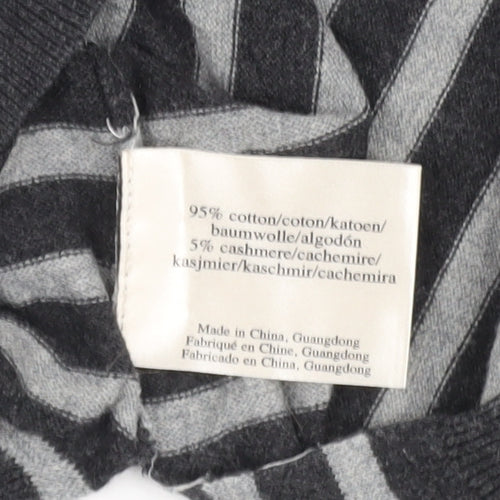 Laura Ashley Women's Grey Striped Pullover Jumper Size 14