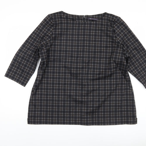 Marks and Spencer Women's Brown Check Blouse, Size 20