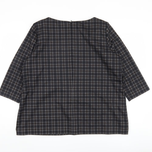 Marks and Spencer Women's Brown Check Blouse, Size 20