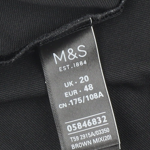 Marks and Spencer Women's Brown Check Blouse, Size 20