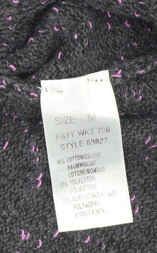 Planet Women's Grey Mock Neck Short Sleeve Jumper