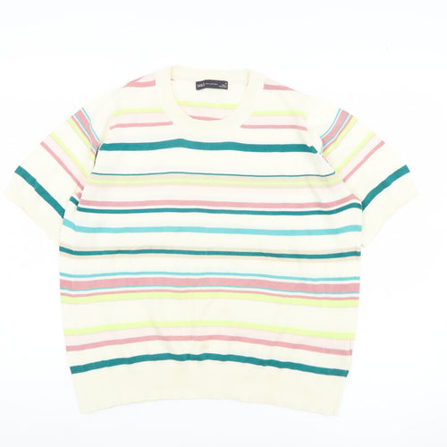 Marks and Spencer Women's Multicoloured Striped Pullover Jumper Size 16
