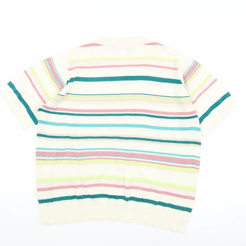 Marks and Spencer Women's Multicoloured Striped Pullover Jumper Size 16