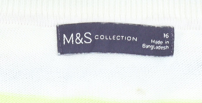 Marks and Spencer Women's Multicoloured Striped Pullover Jumper Size 16
