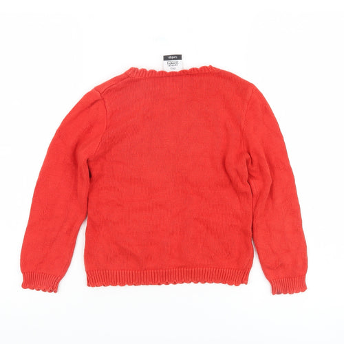 George Girls Red Minnie Mouse Jumper, 5-6 Years, Cotton Pullover