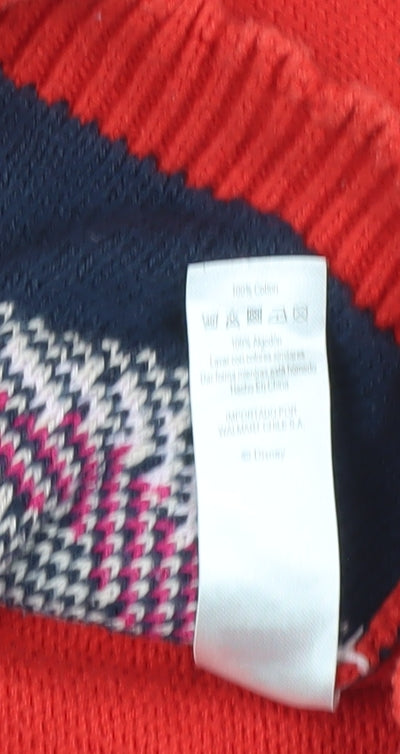 George Girls Red Minnie Mouse Jumper, 5-6 Years, Cotton Pullover