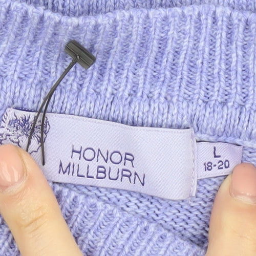 Honor Millburn Women's Purple Cable-Knit Jumper L
