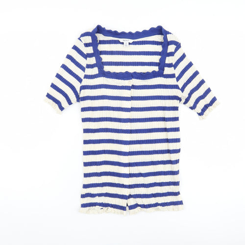 Next Women's Blue Striped T-shirt - Size 12
