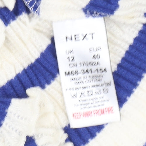 Next Women's Blue Striped T-shirt - Size 12