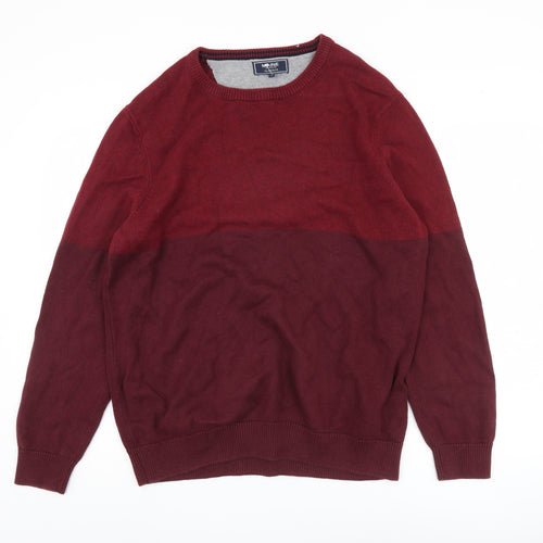 Maine Men's Red Cotton Pullover Jumper, Size L
