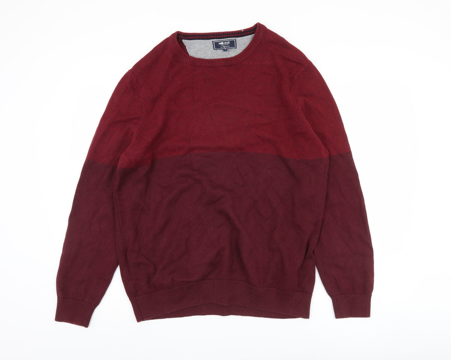 Maine Men's Red Cotton Pullover Jumper, Size L
