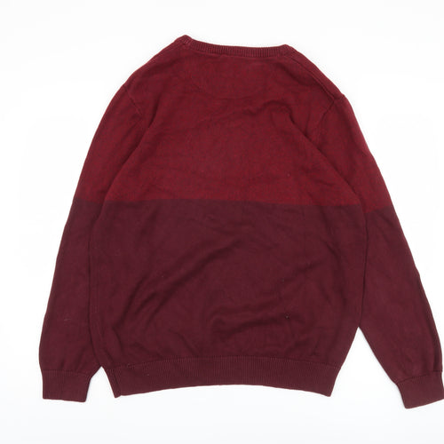 Maine Men's Red Cotton Pullover Jumper, Size L