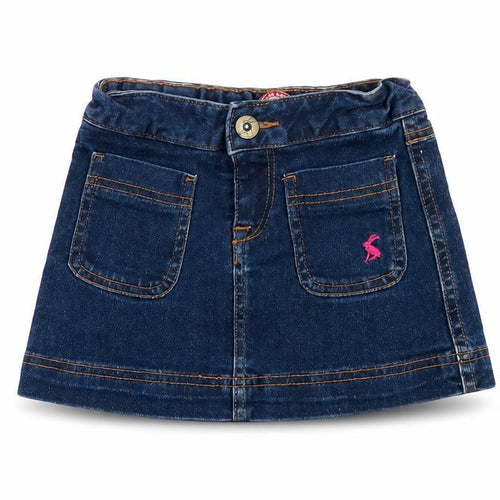 Joules Girls Blue Denim Mini Skirt - Size 4 Years