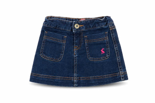 Joules Girls Blue Denim Mini Skirt - Size 4 Years