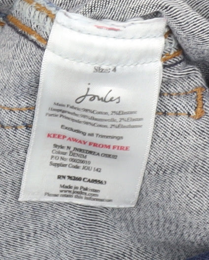 Joules Girls Blue Denim Mini Skirt - Size 4 Years