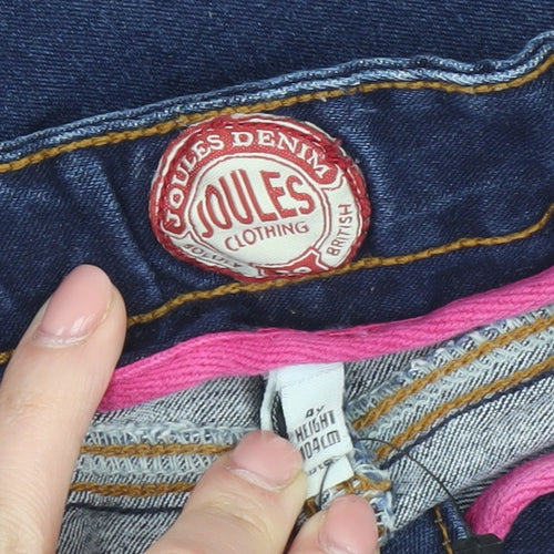 Joules Girls Blue Denim Mini Skirt - Size 4 Years