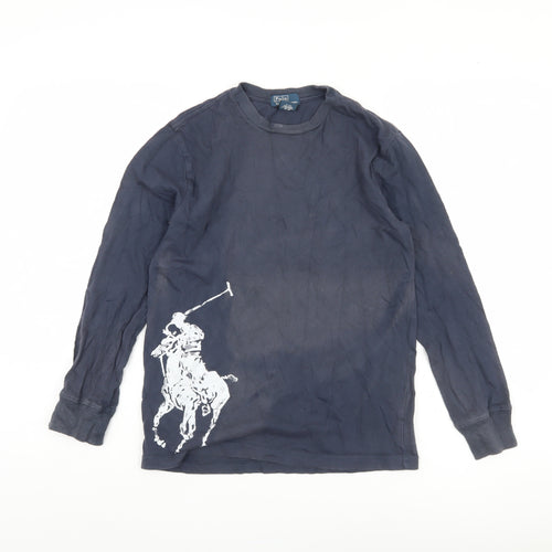 Polo Ralph Lauren Boys Blue Long Sleeve Shirt, Size M, Cotton