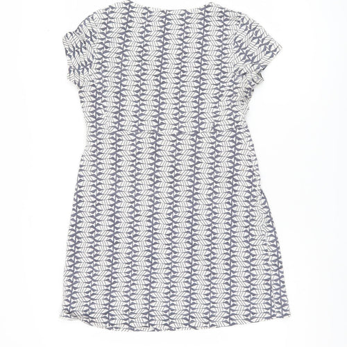 White Stuff Women's Blue Geometric Tunic Top UK 10