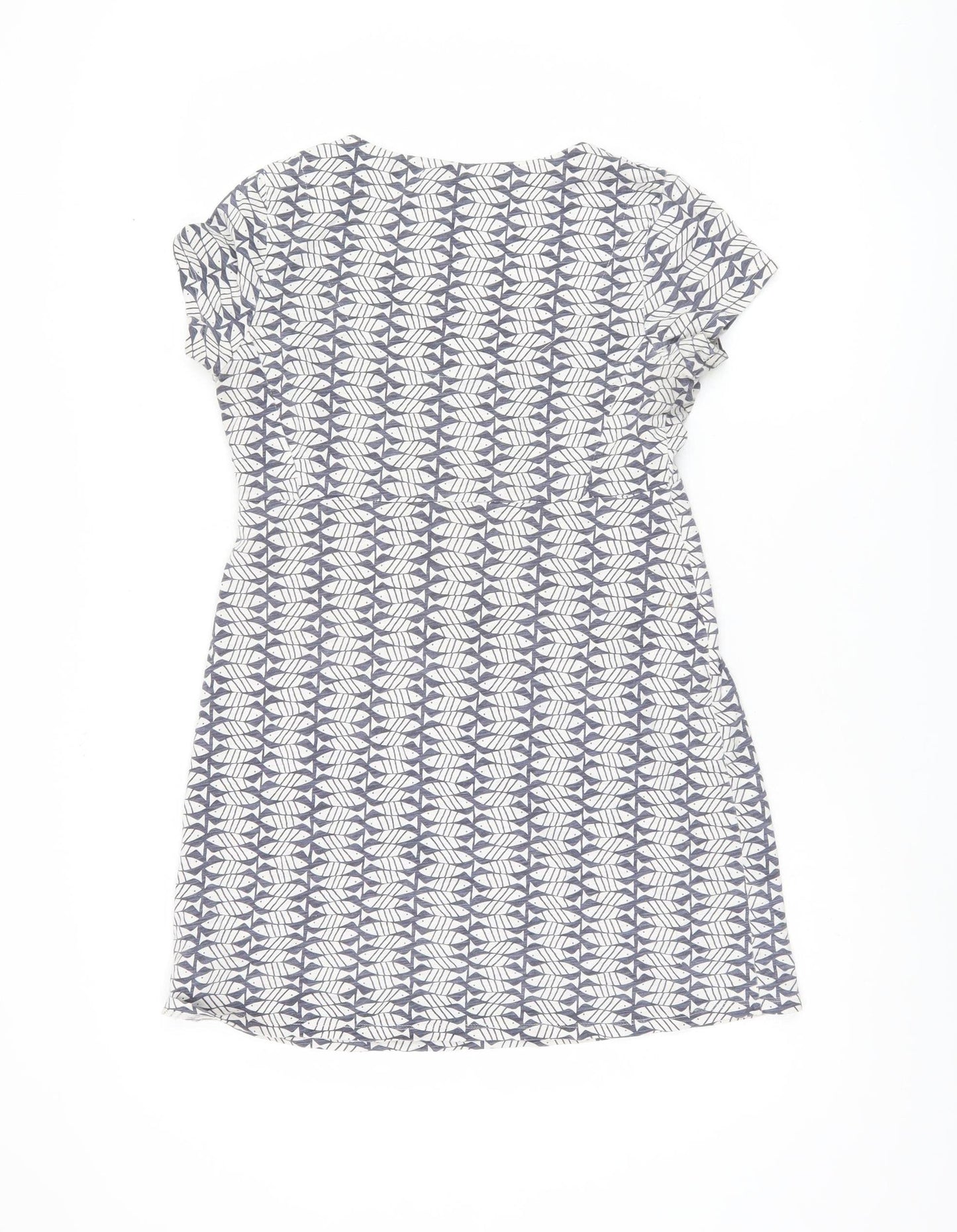 White Stuff Women's Blue Geometric Tunic Top UK 10