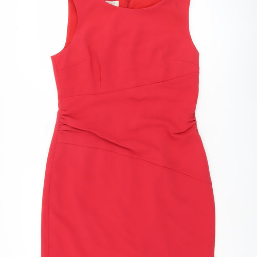 Hobbs Red Sleeveless Sheath Dress Size 14