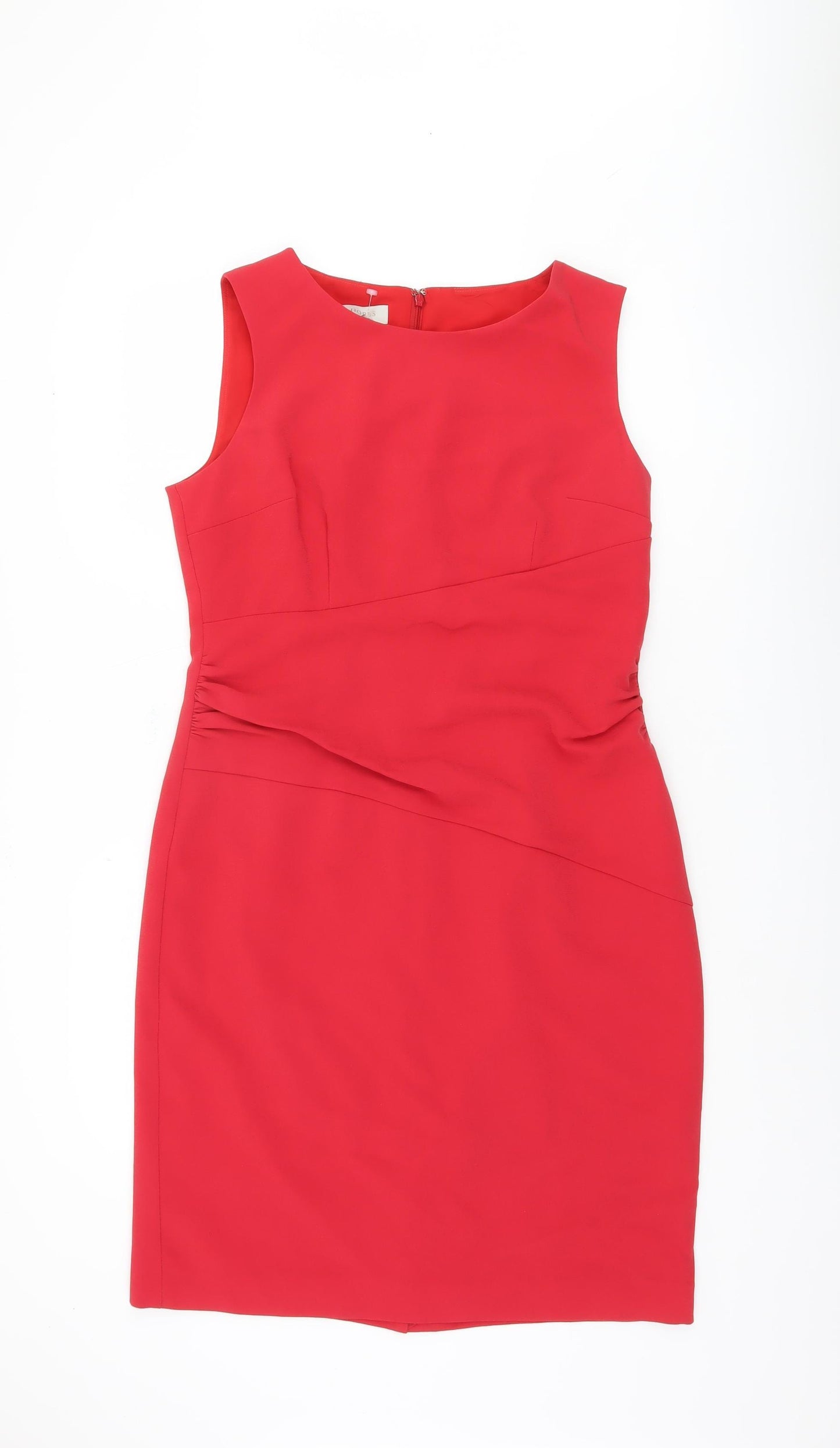 Hobbs Red Sleeveless Sheath Dress Size 14