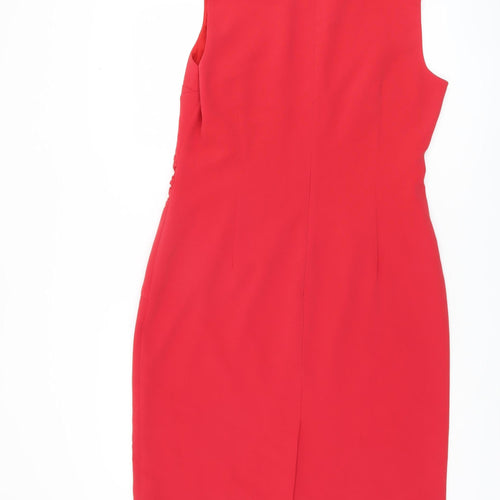 Hobbs Red Sleeveless Sheath Dress Size 14