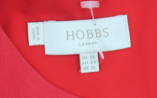 Hobbs Red Sleeveless Sheath Dress Size 14
