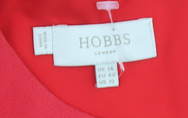 Hobbs Red Sleeveless Sheath Dress Size 14