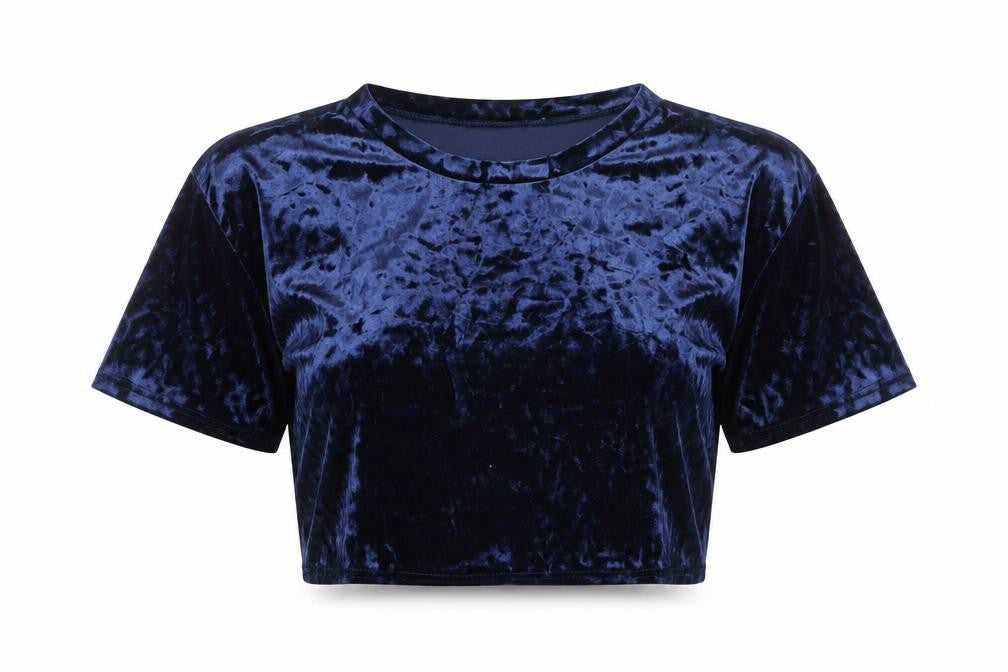 Front view of Pins & Needles Women's Blue Velvet Top XS
