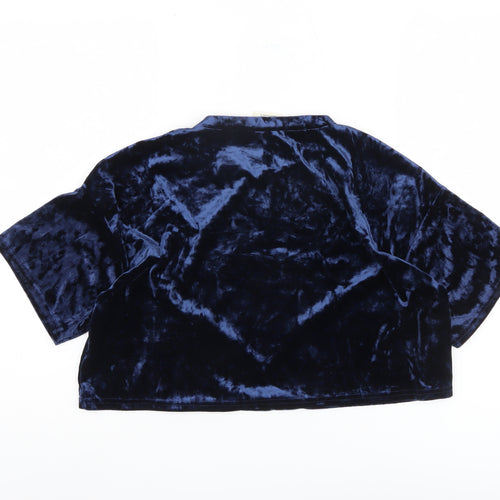 Pins and Needles Women's Blue Velvet Top XS