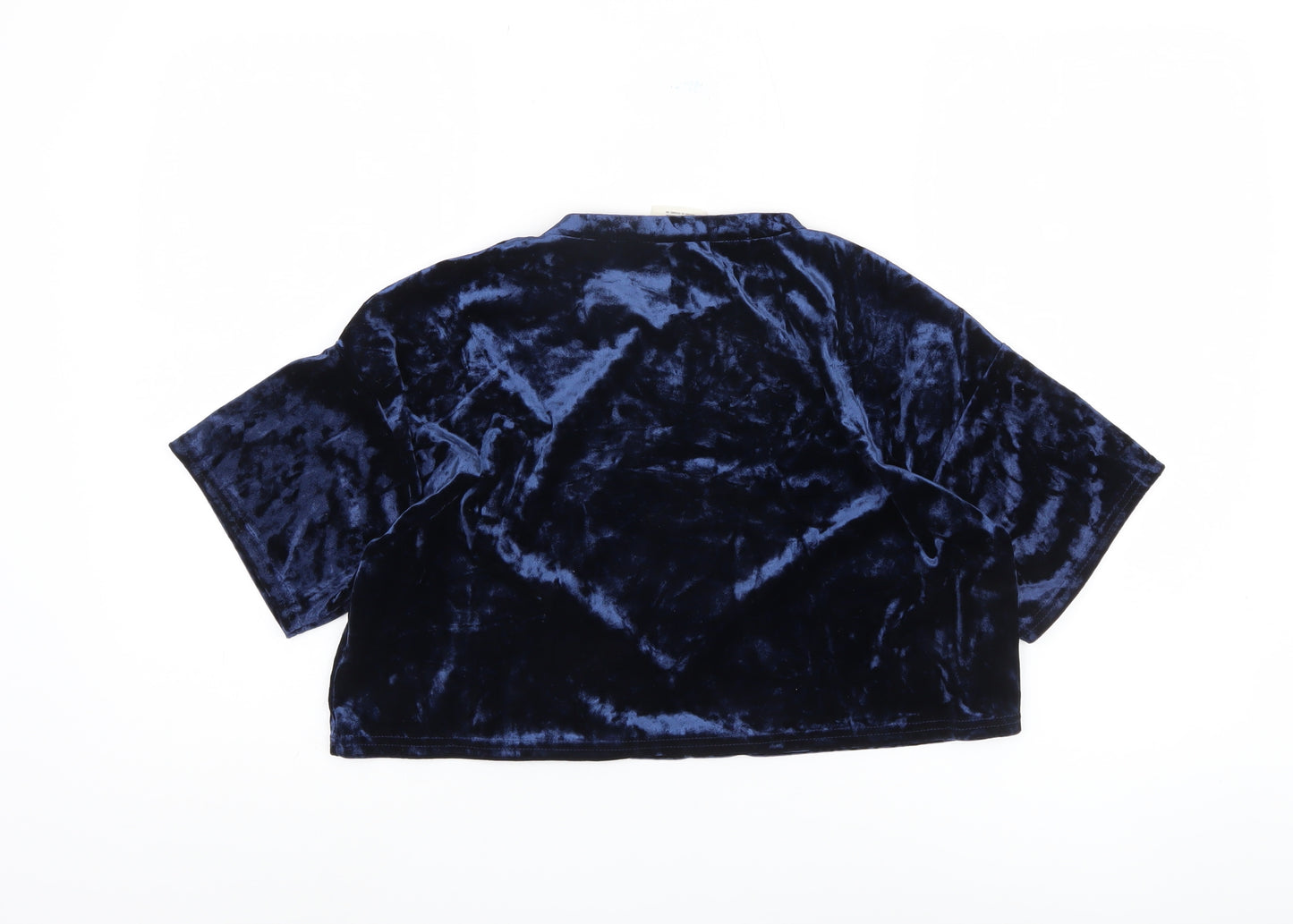 Pins and Needles Women's Blue Velvet Top XS
