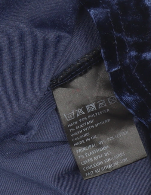 Pins and Needles Women's Blue Velvet Top XS
