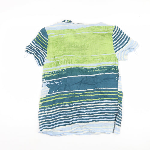 Kew Women's Multicoloured Striped XS Linen Tunic Blouse