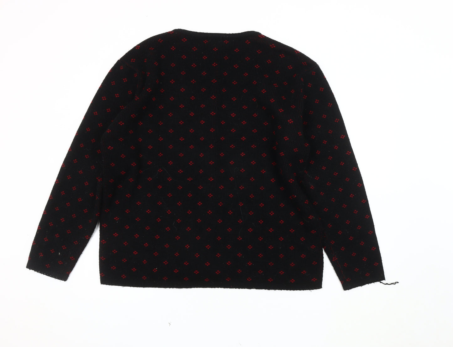 Damart Women's Black Floral Cardigan L