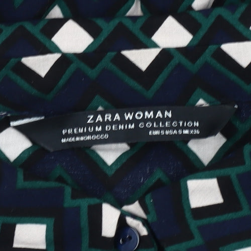 Zara Womens Geometric Shirt Dress Size 8 Multicoloured