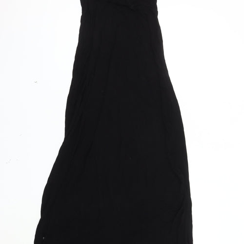 boohoo Women's Black Maxi Dress, Size 10, V-Neck Sleeveless