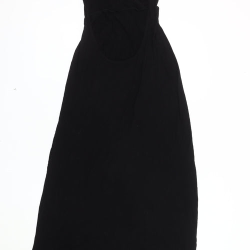 boohoo Women's Black Maxi Dress, Size 10, V-Neck Sleeveless