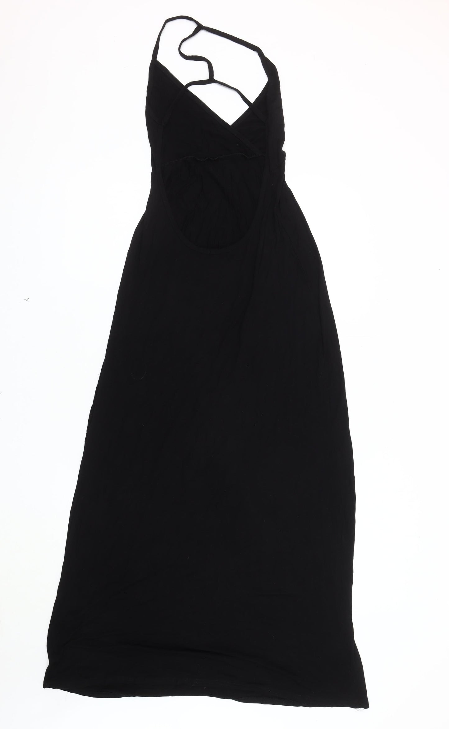 boohoo Women's Black Maxi Dress, Size 10, V-Neck Sleeveless