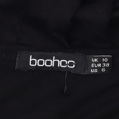 boohoo Women's Black Maxi Dress, Size 10, V-Neck Sleeveless