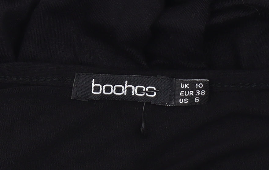 boohoo Women's Black Maxi Dress, Size 10, V-Neck Sleeveless