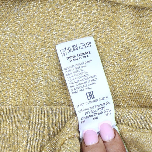 Marks and Spencer Womens Medium Gold Jumper