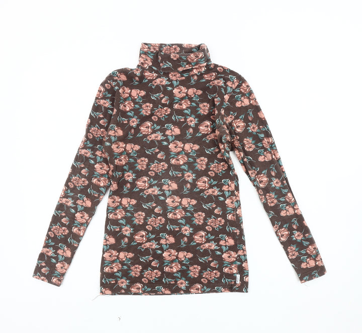 Dash Women's Multicoloured Floral Roll Neck Top